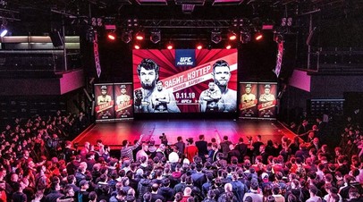 Открытая тренировка бойцов перед турниром UFC Fight Night в Москве