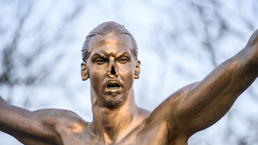 В Швеции опрокинули статую Ибрагимовича