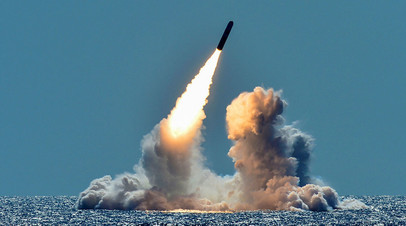 Учебный пуск ракеты Trident II D5 с подводной лодки USS Nebraska, 2018 год