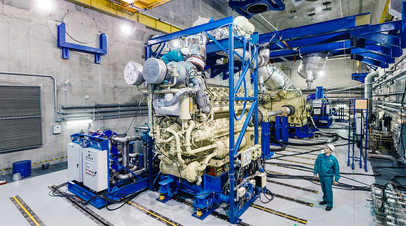 Дизель-газотурбинный агрегат М55Р в сборочно-испытательном комплексе ПАО «ОДК-Сатурн»