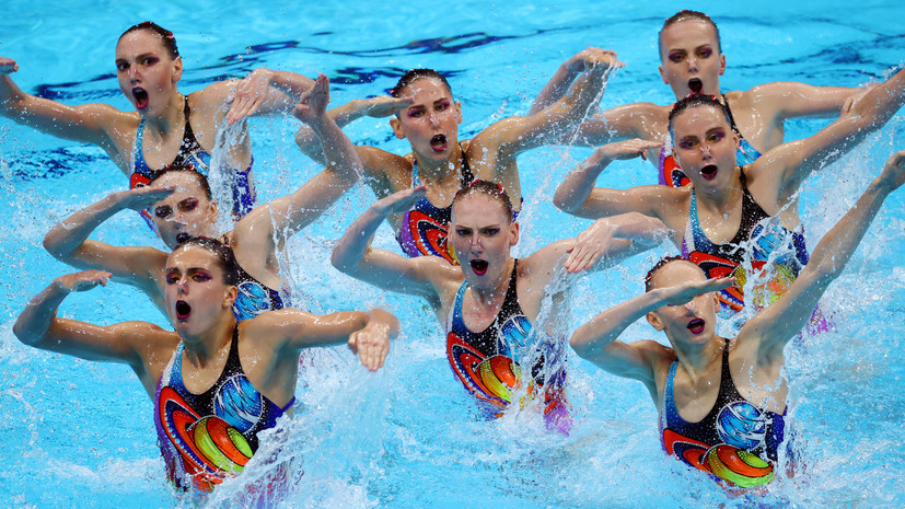 Российские синхронистки завоевали золото в групповых соревнованиях на Олимпиаде