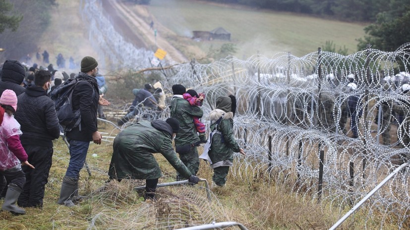 РИА Новости: беженцы находятся «прямо на линии границы» Белоруссии и Польши