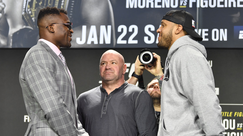 Нганну и Ган провели дуэль взглядов перед боем на UFC 270