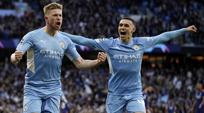 Футболисты «Манчестер Сити» Кевин Де Брёйне и Фил Фоден