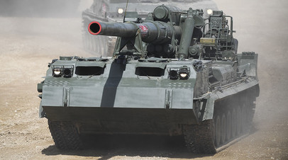 High power self-propelled column of the Armed Forces of the Russian Federation 2S7M 