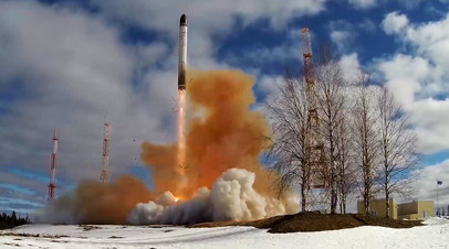 Запуск тяжёлой межконтинентальной баллистической ракеты «Сармат», 20 апреля 2022 года