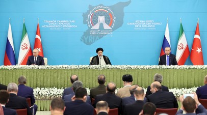 Presidents of Russia, Iran and Turkey at the summit in Tehran