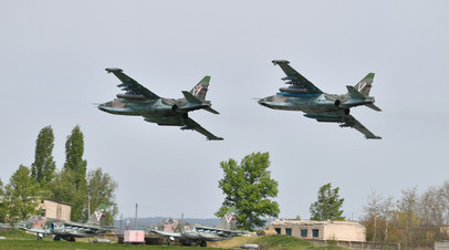 Звено штурмовиков Су-25 «Грач», задействованных в спецоперации
