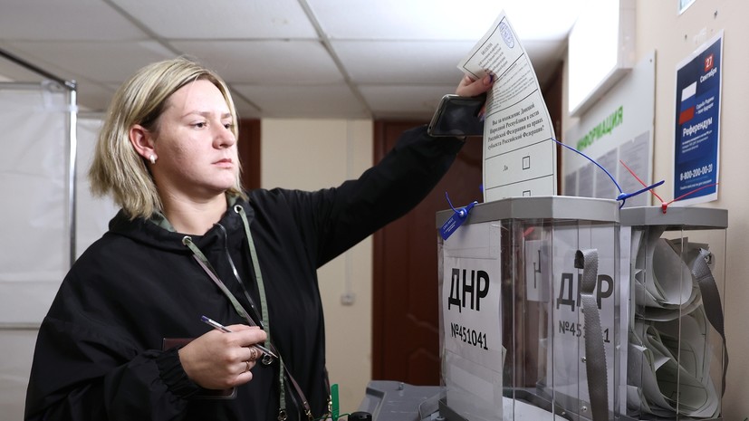 «Мы возвращаемся домой»: в ДНР, ЛНР и на освобождённых территориях завершился первый день голосования на референдумах
