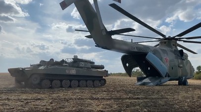 Переброска войск и техники вертолётами Ми-26 в Харьковскую область  видео