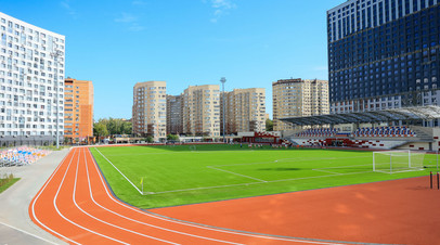 В Мытищах открыли новый стадион для футбола и лёгкой атлетики