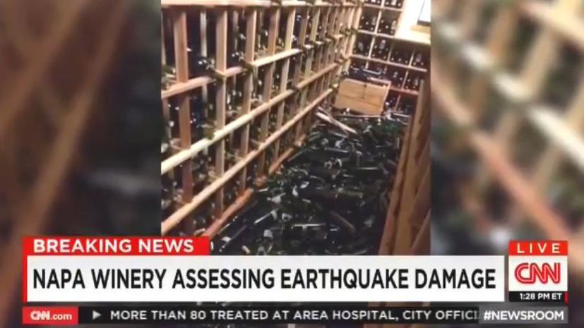 Землетрясение в Калифорнии: телеканал CNN впечатлён разлитым вином, а не разрушениями в штате