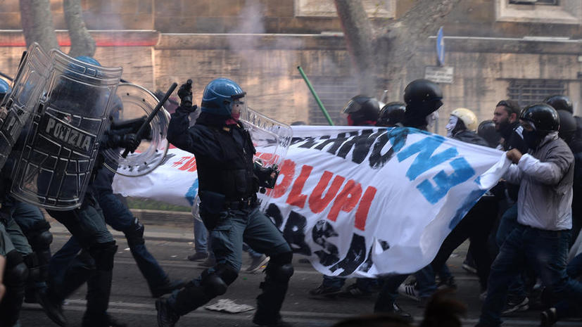 В Риме задержаны около 80 участников антиправительственных манифестаций