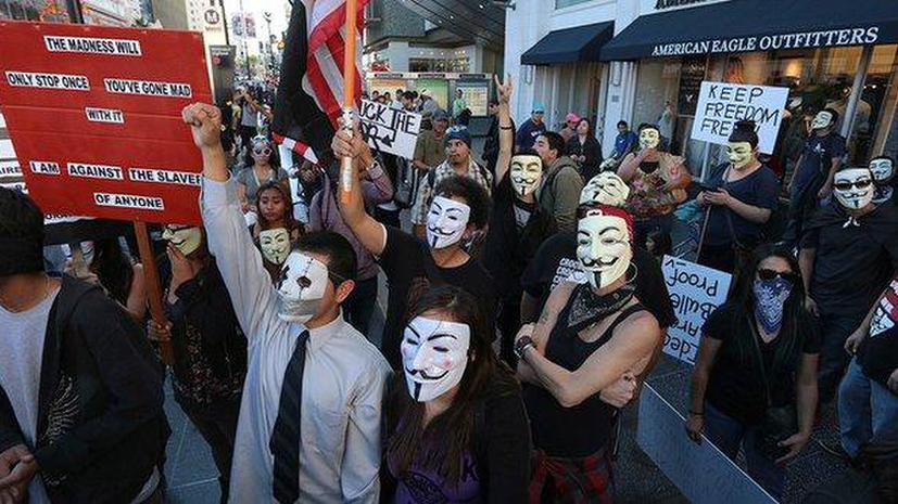 «Марш миллиона масок»: По всему миру прошли протесты сторонников движения Anonymous
